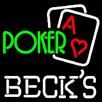 Becks Green Poker Beer Sign Neonkyltti