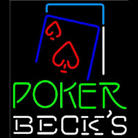 Becks Green Poker Red Heart Beer Sign Neonkyltti