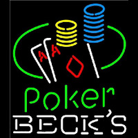 Becks Poker Ace Coin Table Beer Sign Neonkyltti
