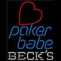 Becks Poker Girl Heart Babe Beer Sign Neonkyltti