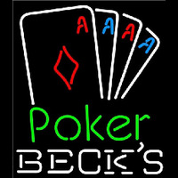 Becks Poker Tournament Beer Sign Neonkyltti