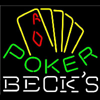 Becks Poker Yellow Beer Sign Neonkyltti