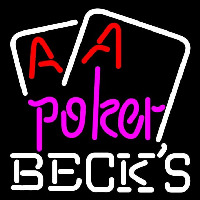 Becks Purple Lettering Red Aces White Cards Beer Sign Neonkyltti