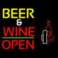 Beer And Wine With Bottle Open Neonkyltti