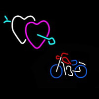Bike With Heart Logo Neonkyltti