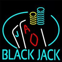 Blackjack With Playing Card Neonkyltti