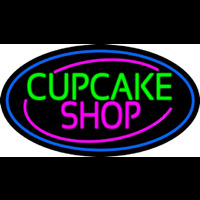 Block Cupcake Shop With Blue Round Neonkyltti