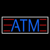 Blue Atm White Border Neonkyltti