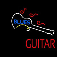 Blue Blues Red Guitar Neonkyltti