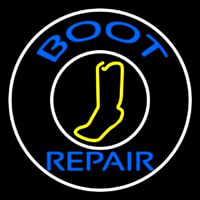 Blue Boot Repair With Logo Neonkyltti