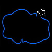 Blue Cloud With Star Neonkyltti