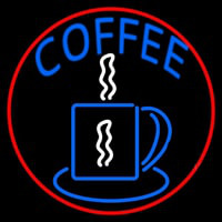 Blue Coffee Cup With Red Circle Neonkyltti