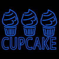 Blue Cupcake With Cupcake Neonkyltti
