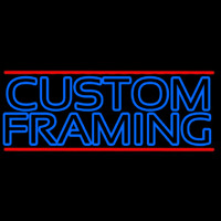 Blue Custom Framing With Red Lines Neonkyltti