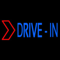 Blue Drive In Red Arrow Neonkyltti