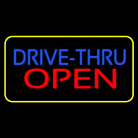 Blue Drive Thru Red Open Yellow Border Neonkyltti