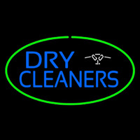 Blue Dry Cleaners Logo Oval Green Neonkyltti