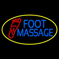 Blue Foot Massage With Yellow Oval Neonkyltti