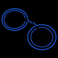 Blue Glasses Logo Neonkyltti