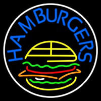 Blue Hamburgers Circle Neonkyltti