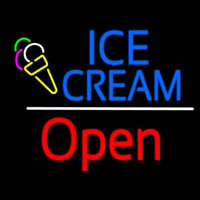 Blue Ice Cream Open Red White Line Neonkyltti
