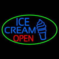 Blue Ice Cream Open With Green Oval Neonkyltti