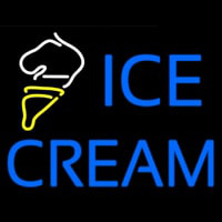 Blue Ice Cream With Cone Neonkyltti
