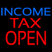 Blue Income Red Ta  Open Neonkyltti