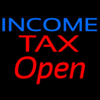 Blue Income Ta  Open Neonkyltti