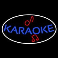 Blue Karaoke Red Musical Note Neonkyltti
