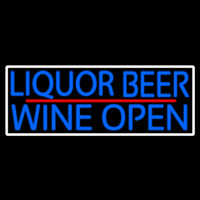 Blue Liquor Beer Wine Open With White Border Neonkyltti