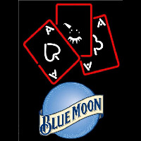 Blue Moon Ace And Poker Beer Sign Neonkyltti