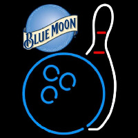 Blue Moon Bowling Blue White Beer Sign Neonkyltti