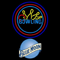 Blue Moon Bowling Yellow Blue Beer Sign Neonkyltti