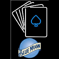 Blue Moon Cards Beer Sign Neonkyltti