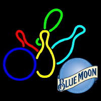 Blue Moon Colored Bowlings Beer Sign Neonkyltti