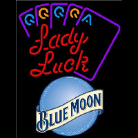 Blue Moon Lady Luck Series Beer Sign Neonkyltti