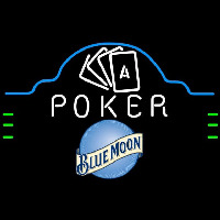Blue Moon Poker Ace Cards Beer Sign Neonkyltti