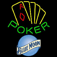 Blue Moon Poker Yellow Beer Sign Neonkyltti