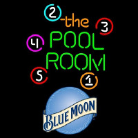 Blue Moon Pool Room Billiards Beer Sign Neonkyltti