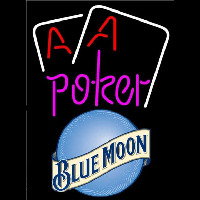 Blue Moon Purple Lettering Red Aces White Cards Beer Sign Neonkyltti