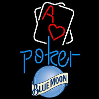Blue Moon Rectangular Black Hear Ace Beer Sign Neonkyltti