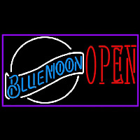 Blue Moon White Open Beer Sign Neonkyltti