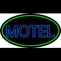 Blue Motel Double Stroke And Green Border Neonkyltti