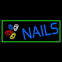 Blue Nails Logo Neonkyltti