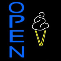 Blue Open Ice Cream Cone Neonkyltti