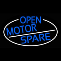 Blue Open Motor Spare Oval With White Border Neonkyltti