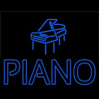 Blue Piano With Logo Neonkyltti