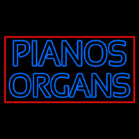 Blue Pianos Organs Block Red Border Neonkyltti