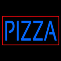 Blue Pizza Red Border Neonkyltti